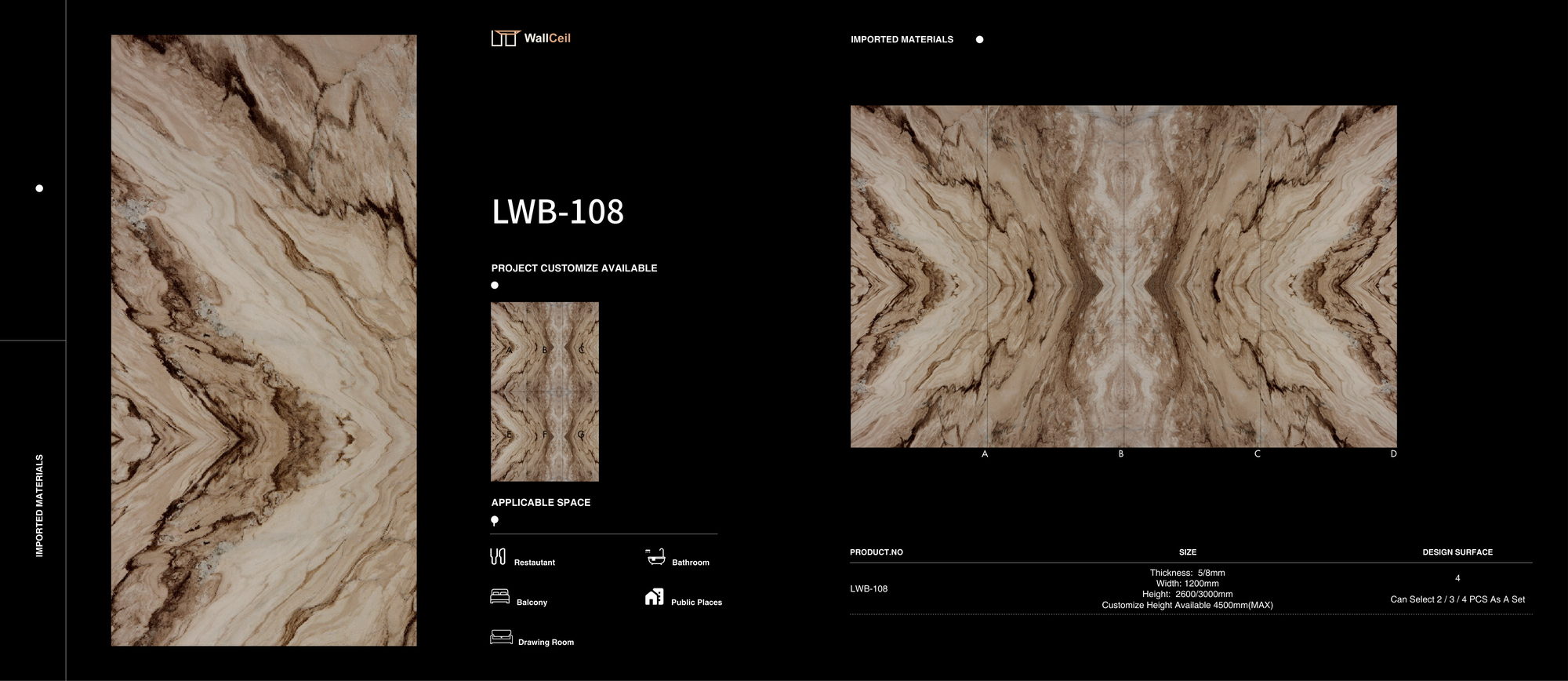 BOOK-MATCHED MARBLE-LOOK PANELS product information image 108