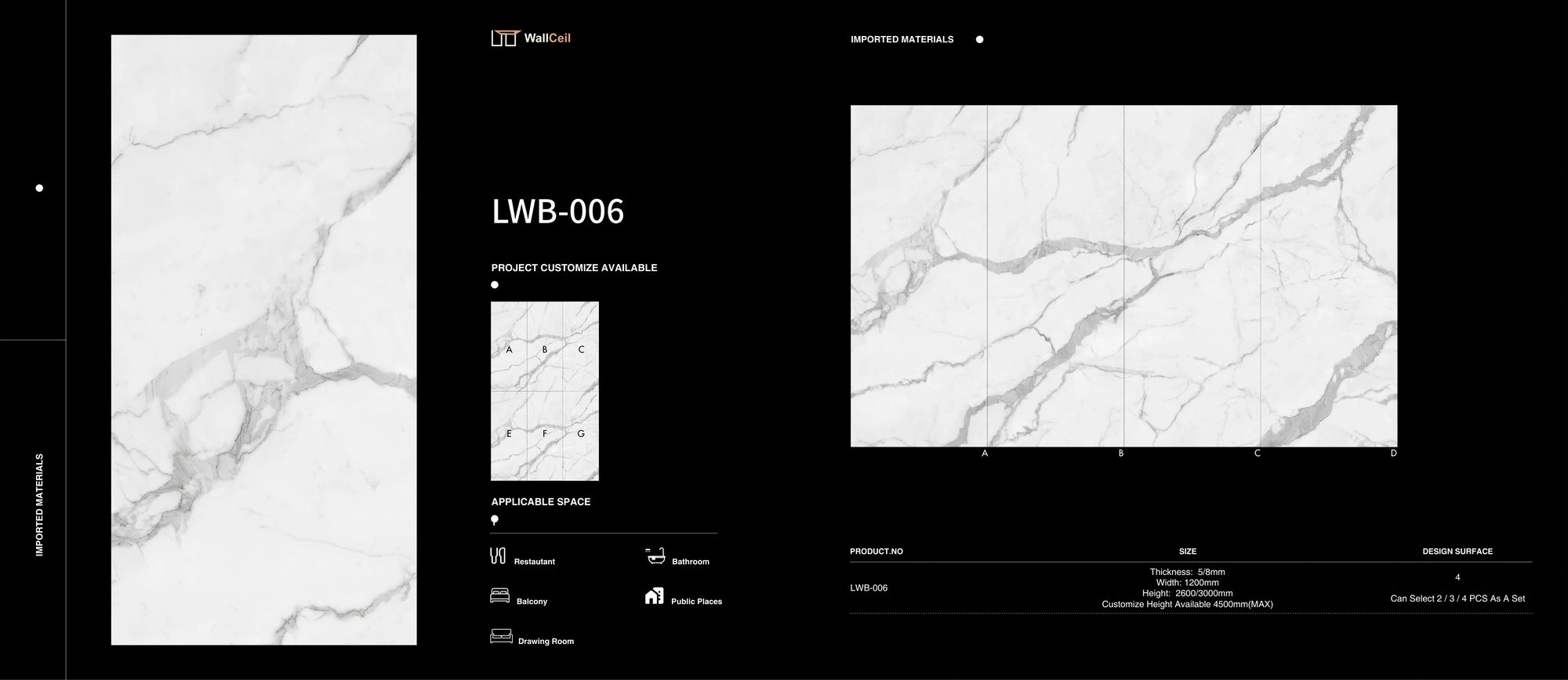 BOOK-MATCHED MARBLE-LOOK PANELS product information image 6
